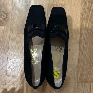 Salvatore Ferragamo suede loafers with block heels
